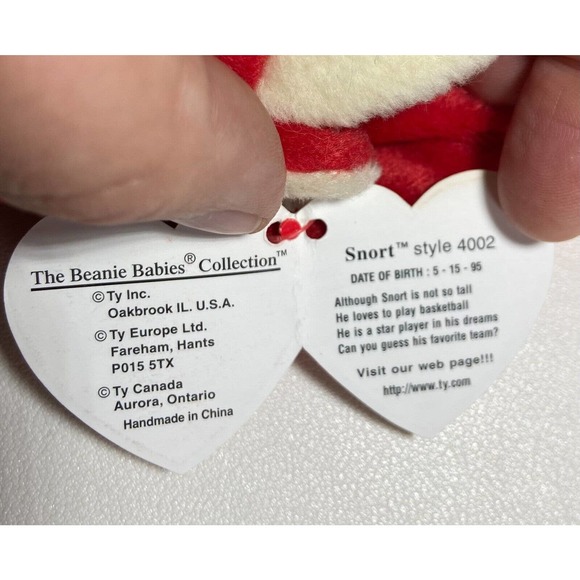 Snort the Bull Ty Beanie Baby 1995 PVC Pellets And Multiple Errors - Picture 7 of 7